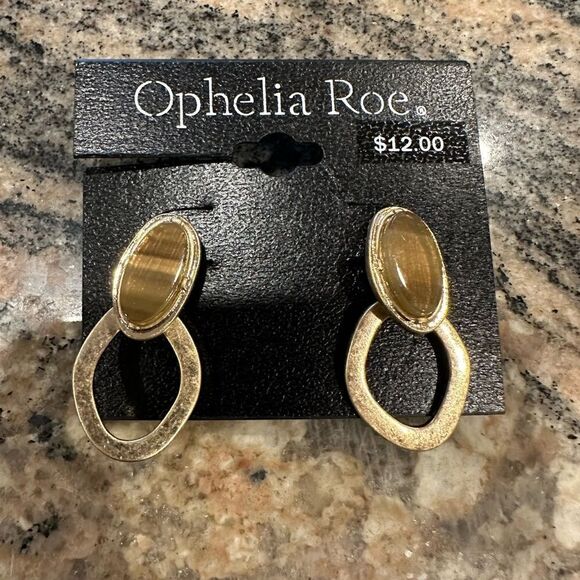 Ophelia Roe caramel and gold earrings - Picture 1 of 2